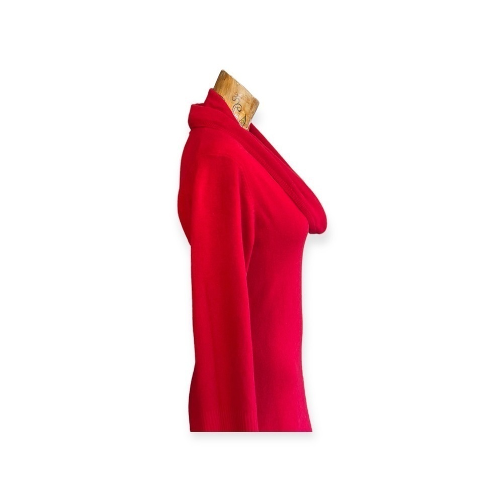 Connected Apparel Dress red cowl neck medium long sleeve - Picture 4 of 8
